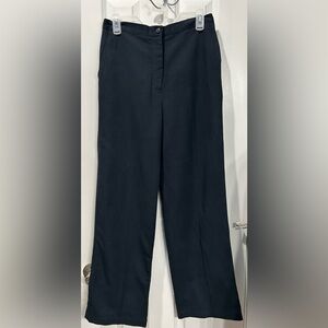 NWT Hearts Of Palm Linen Infused Wide Leg Pants Sz 8 Navy Business Casual Women